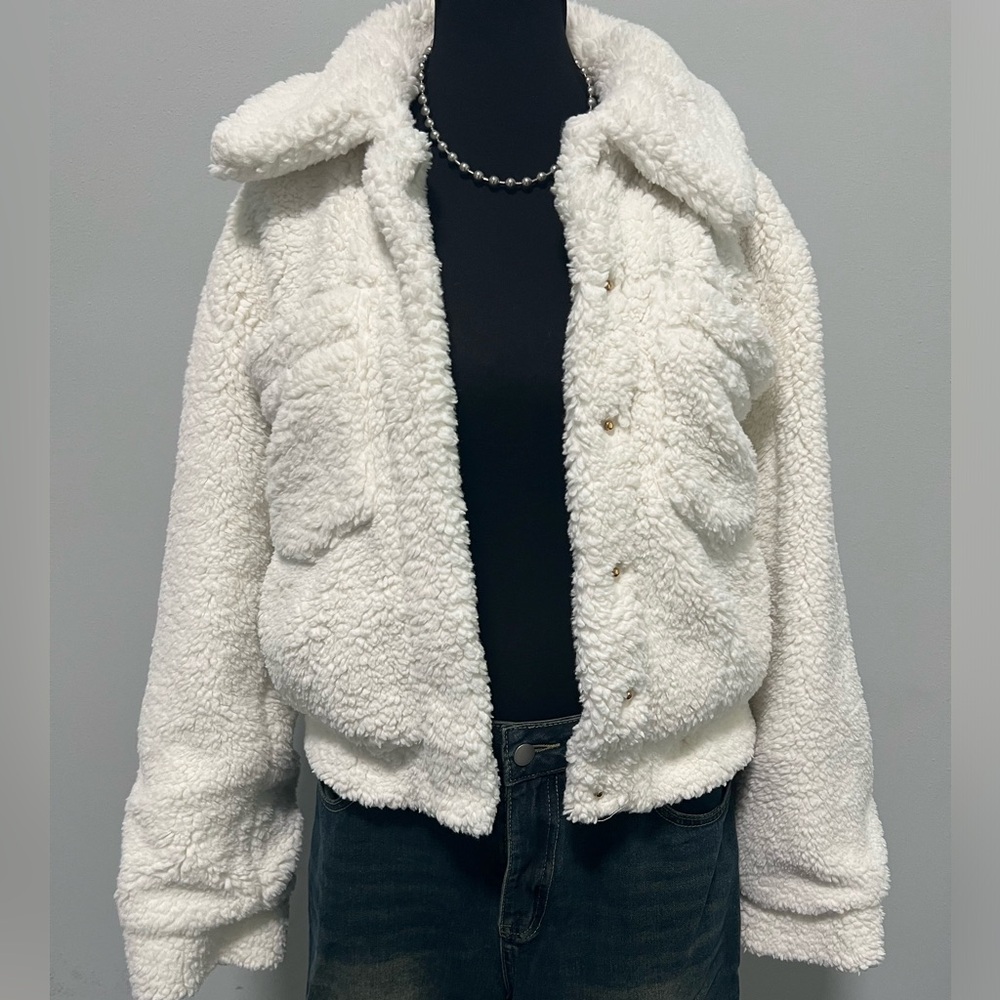 Button Down Teddy Jacket - image 1